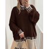 imagePRETTYGARDEN Womens Winter Oversized Pullover Sweaters Long Sleeve Mock Neck Chunky Knit Slouchy Jumper TopsBrown