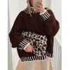 imagePRETTYGARDEN Womens Winter Oversized Pullover Sweaters Long Sleeve Mock Neck Chunky Knit Slouchy Jumper TopsBrown