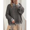 imagePRETTYGARDEN Womens Winter Oversized Pullover Sweaters Long Sleeve Mock Neck Chunky Knit Slouchy Jumper TopsGrey