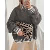 imagePRETTYGARDEN Womens Winter Oversized Pullover Sweaters Long Sleeve Mock Neck Chunky Knit Slouchy Jumper TopsGrey