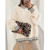 imagePRETTYGARDEN Womens Winter Oversized Pullover Sweaters Long Sleeve Mock Neck Chunky Knit Slouchy Jumper TopsWhite