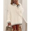 imagePRETTYGARDEN Womens Winter Oversized Pullover Sweaters Long Sleeve Mock Neck Chunky Knit Slouchy Jumper TopsWhite