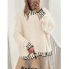 imagePRETTYGARDEN Womens Winter Oversized Pullover Sweaters Long Sleeve Mock Neck Chunky Knit Slouchy Jumper TopsWhite