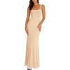 imagePRETTYGARDEN Womens Maxi Dress 2025 Summer Casual Spaghetti Strap Bodycon Long Holiday Beach DressesApricot
