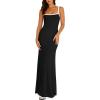 imagePRETTYGARDEN Womens Maxi Dress 2025 Summer Casual Spaghetti Strap Bodycon Long Holiday Beach DressesBlack