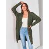 imagePRETTYGARDEN Long Sleeve Cable Knit Long Cardigan for Women 2024 Fall Winter Chunky Open Front Button Sweaters with PocketsArmy Green