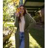 imagePRETTYGARDEN Long Sleeve Cable Knit Long Cardigan for Women 2024 Fall Winter Chunky Open Front Button Sweaters with PocketsArmy Green