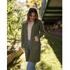 imagePRETTYGARDEN Long Sleeve Cable Knit Long Cardigan for Women 2024 Fall Winter Chunky Open Front Button Sweaters with PocketsArmy Green