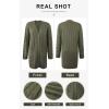 imagePRETTYGARDEN Long Sleeve Cable Knit Long Cardigan for Women 2024 Fall Winter Chunky Open Front Button Sweaters with PocketsArmy Green