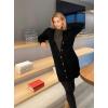 imagePRETTYGARDEN Long Sleeve Cable Knit Long Cardigan for Women 2024 Fall Winter Chunky Open Front Button Sweaters with PocketsBlack