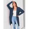 imagePRETTYGARDEN Long Sleeve Cable Knit Long Cardigan for Women 2024 Fall Winter Chunky Open Front Button Sweaters with PocketsBlue