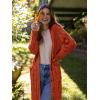 imagePRETTYGARDEN Long Sleeve Cable Knit Long Cardigan for Women 2024 Fall Winter Chunky Open Front Button Sweaters with PocketsCaramel