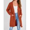 imagePRETTYGARDEN Long Sleeve Cable Knit Long Cardigan for Women 2024 Fall Winter Chunky Open Front Button Sweaters with PocketsCaramel