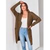 imagePRETTYGARDEN Long Sleeve Cable Knit Long Cardigan for Women 2024 Fall Winter Chunky Open Front Button Sweaters with PocketsCoffee