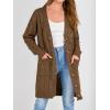 imagePRETTYGARDEN Long Sleeve Cable Knit Long Cardigan for Women 2024 Fall Winter Chunky Open Front Button Sweaters with PocketsCoffee