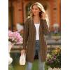 imagePRETTYGARDEN Long Sleeve Cable Knit Long Cardigan for Women 2024 Fall Winter Chunky Open Front Button Sweaters with PocketsCoffee