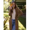 imagePRETTYGARDEN Long Sleeve Cable Knit Long Cardigan for Women 2024 Fall Winter Chunky Open Front Button Sweaters with PocketsCoffee