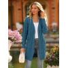 imagePRETTYGARDEN Long Sleeve Cable Knit Long Cardigan for Women 2024 Fall Winter Chunky Open Front Button Sweaters with PocketsCyan