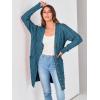 imagePRETTYGARDEN Long Sleeve Cable Knit Long Cardigan for Women 2024 Fall Winter Chunky Open Front Button Sweaters with PocketsCyan