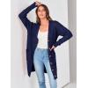 imagePRETTYGARDEN Long Sleeve Cable Knit Long Cardigan for Women 2024 Fall Winter Chunky Open Front Button Sweaters with PocketsDark Blue