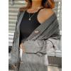 imagePRETTYGARDEN Long Sleeve Cable Knit Long Cardigan for Women 2024 Fall Winter Chunky Open Front Button Sweaters with PocketsDark Grey