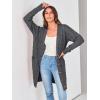 imagePRETTYGARDEN Long Sleeve Cable Knit Long Cardigan for Women 2024 Fall Winter Chunky Open Front Button Sweaters with PocketsDark Grey