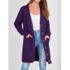 imagePRETTYGARDEN Long Sleeve Cable Knit Long Cardigan for Women 2024 Fall Winter Chunky Open Front Button Sweaters with PocketsDeep Purple
