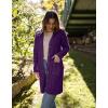 imagePRETTYGARDEN Long Sleeve Cable Knit Long Cardigan for Women 2024 Fall Winter Chunky Open Front Button Sweaters with PocketsDeep Purple