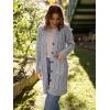 imagePRETTYGARDEN Long Sleeve Cable Knit Long Cardigan for Women 2024 Fall Winter Chunky Open Front Button Sweaters with PocketsGrey