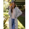 imagePRETTYGARDEN Long Sleeve Cable Knit Long Cardigan for Women 2024 Fall Winter Chunky Open Front Button Sweaters with PocketsGrey