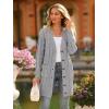 imagePRETTYGARDEN Long Sleeve Cable Knit Long Cardigan for Women 2024 Fall Winter Chunky Open Front Button Sweaters with PocketsGrey