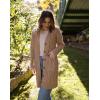 imagePRETTYGARDEN Long Sleeve Cable Knit Long Cardigan for Women 2024 Fall Winter Chunky Open Front Button Sweaters with PocketsKhaki