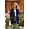 imagePRETTYGARDEN Long Sleeve Cable Knit Long Cardigan for Women 2024 Fall Winter Chunky Open Front Button Sweaters with PocketsNavy