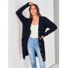 imagePRETTYGARDEN Long Sleeve Cable Knit Long Cardigan for Women 2024 Fall Winter Chunky Open Front Button Sweaters with PocketsNavy