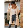 imagePRETTYGARDEN Long Sleeve Cable Knit Long Cardigan for Women 2024 Fall Winter Chunky Open Front Button Sweaters with PocketsOffwhite
