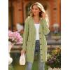 imagePRETTYGARDEN Long Sleeve Cable Knit Long Cardigan for Women 2024 Fall Winter Chunky Open Front Button Sweaters with PocketsOlive Green