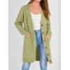 imagePRETTYGARDEN Long Sleeve Cable Knit Long Cardigan for Women 2024 Fall Winter Chunky Open Front Button Sweaters with PocketsOlive Green