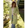 imagePRETTYGARDEN Long Sleeve Cable Knit Long Cardigan for Women 2024 Fall Winter Chunky Open Front Button Sweaters with PocketsOlive Green