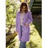 imagePRETTYGARDEN Long Sleeve Cable Knit Long Cardigan for Women 2024 Fall Winter Chunky Open Front Button Sweaters with PocketsPurple