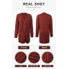 imagePRETTYGARDEN Long Sleeve Cable Knit Long Cardigan for Women 2024 Fall Winter Chunky Open Front Button Sweaters with PocketsRust Red