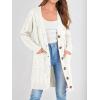 imagePRETTYGARDEN Long Sleeve Cable Knit Long Cardigan for Women 2024 Fall Winter Chunky Open Front Button Sweaters with PocketsWhite