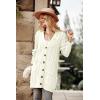 imagePRETTYGARDEN Long Sleeve Cable Knit Long Cardigan for Women 2024 Fall Winter Chunky Open Front Button Sweaters with PocketsWhite