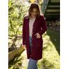 imagePRETTYGARDEN Long Sleeve Cable Knit Long Cardigan for Women 2024 Fall Winter Chunky Open Front Button Sweaters with PocketsWine Red