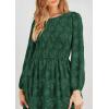 imagePRETTYGARDEN Womens Fall Midi Dress Elegant Floral Long Sleeve Smocked Boho Wedding Party Long Flowy DressesDark Green