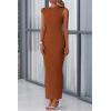 imagePRETTYGARDEN Womens Summer Formal Maxi Dresses Mesh Sleeveless One Shoulder Bodycon Ruched Slit Long Wedding Guest DressesCaramel