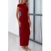 imagePRETTYGARDEN Womens Summer Formal Maxi Dresses Mesh Sleeveless One Shoulder Bodycon Ruched Slit Long Wedding Guest DressesWine Red