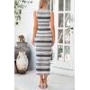 imagePRETTYGARDEN Womens Summer Sleeveless Tank Dress Crew Neck Striped Side Slit Bodycon Casual Maxi DressesBlack