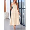 imagePRETTYGARDEN Womens Summer Smocked Midi Dress Ruffle A Line Long Flowy Dresses Cute Sleeveless Beach SundressApricot