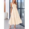 imagePRETTYGARDEN Womens Summer Smocked Midi Dress Ruffle A Line Long Flowy Dresses Cute Sleeveless Beach SundressApricot