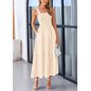 imagePRETTYGARDEN Womens Summer Smocked Midi Dress Ruffle A Line Long Flowy Dresses Cute Sleeveless Beach SundressApricot